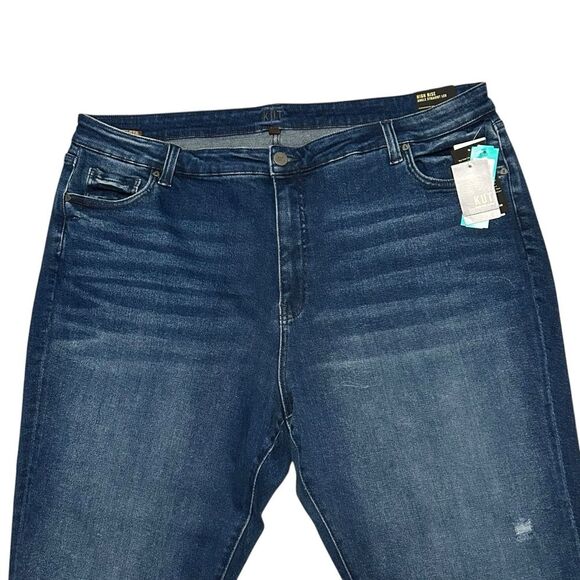 KUT FROM THE KLOTH NWT Medium Wash Amy Frayed Hem High Rise Boyfriend Jeans 24W - Picture 5 of 15